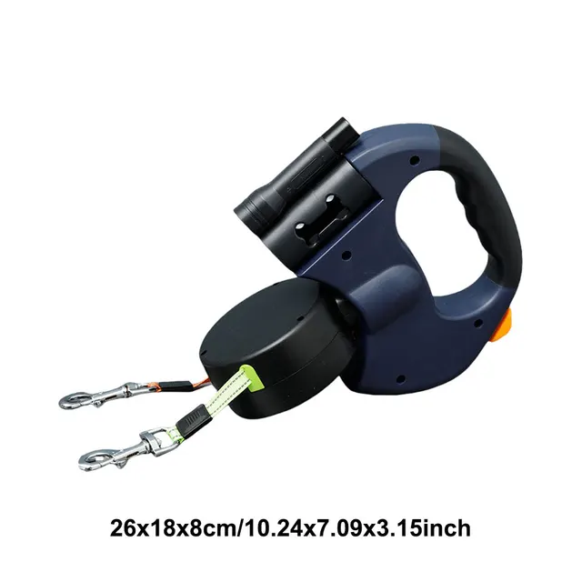 Double Headed Dog Leash – Dual Retractable Leash with LED Light & 360° Swivel 6
