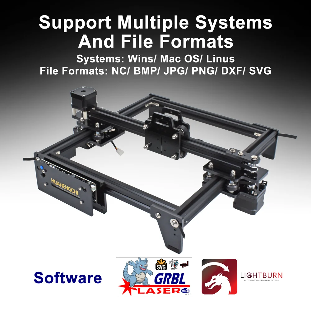 Laser Engraver Cutter Mini Wood Cutting Engraving Machine Router for 5W/10W/20W/30W/40W/80W Laser Module Easy for Size Extension