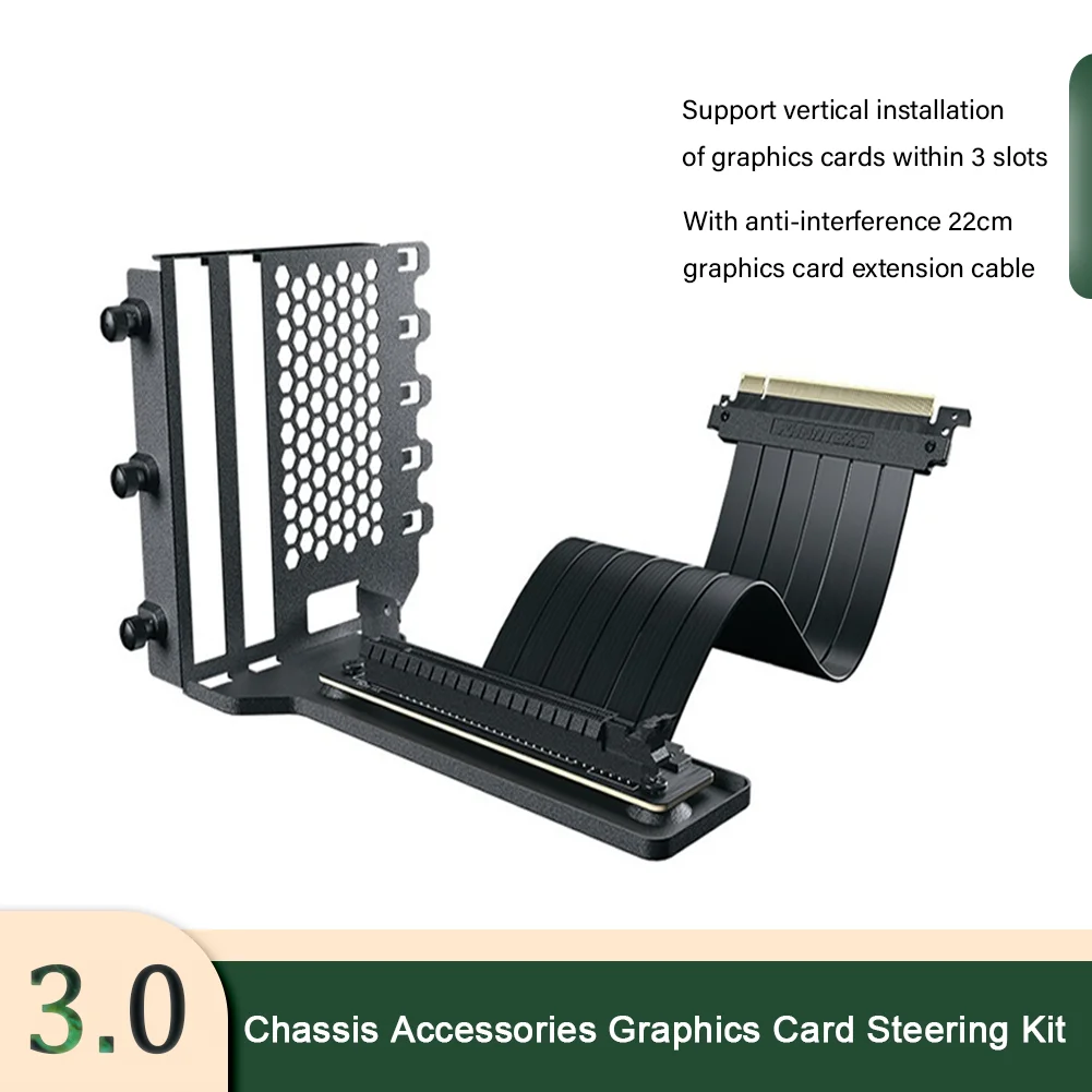 Phanteks VGPUKT 4.0 PCI-E 4.0 GPU Riser Cable RTX 4090 Graphics Card Universal Vertical Bracket Kit 7 Slot Mount VGA ATX Chassis