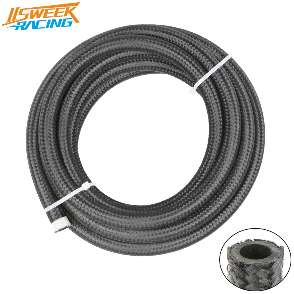 5m/16ft Universal Nylon Fuel Line Hose An10 Nylon Stainless Steel Braided Cpe High Pressure Fuel