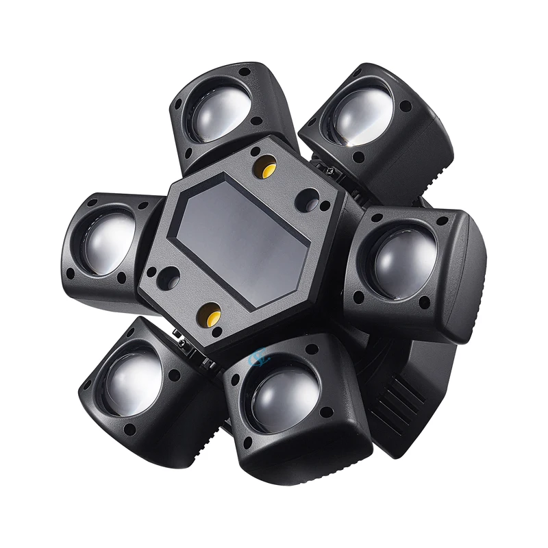 LED Moving Head 80W RGBW 4in1 Mini Six Arm Beam Strobe Light Yellow Flash Dj Bar