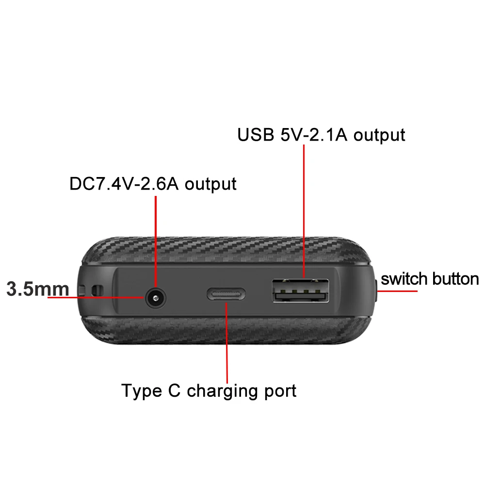 SHINEFUTURE DC7.4V Power Bank 20000mAh Portable Charger External Battery Pack for Heating Vest mobile phone Portable Charging 4