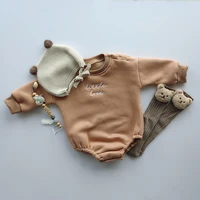 Spring Autumn Newborn Infant rompers one-piece Letter embroidery sweatshirt romper Long Sleeve Baby Full loose Body jumpsuits 3