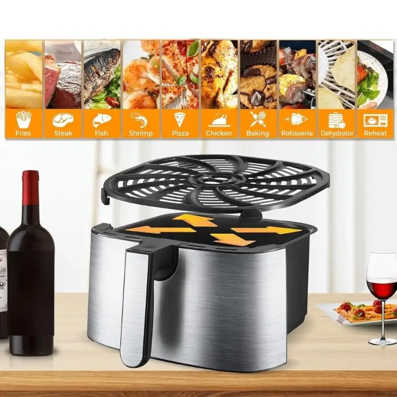 R53A Square Air Fryers Pad Metal Liners Nonstick Cooking Accessory Air Fryers Grilling Plate Suitable for GAF716