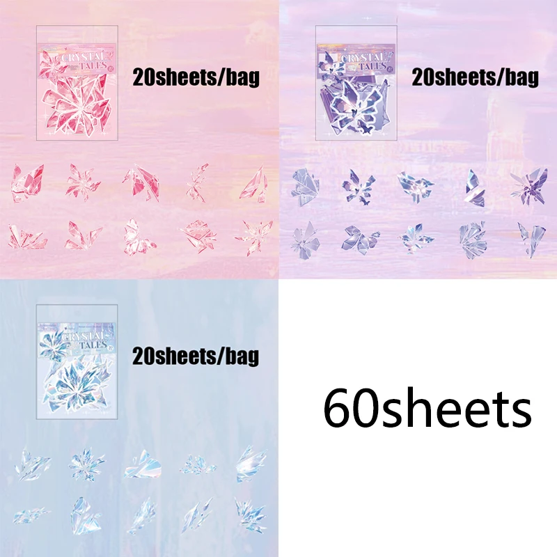 מר פייפר 60 יחידות סדרת סיפורי קריסטל שבורה מדבקת PET למחברת קולאז' DIY יומן אלבום תמונות מסגרת תמונה לוח שנה