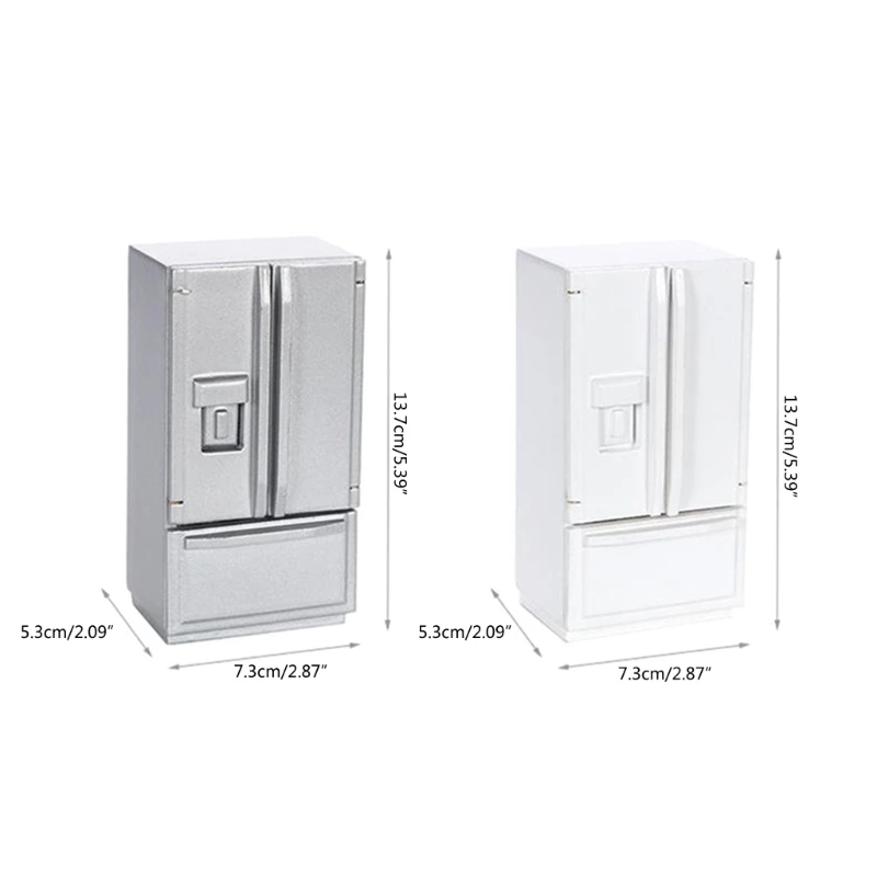 1:12 Dollhouse Miniature Fridge Model Furniture Scaled Refrigerator Simulation Freezer Drink Bar Dollhouse Accessories