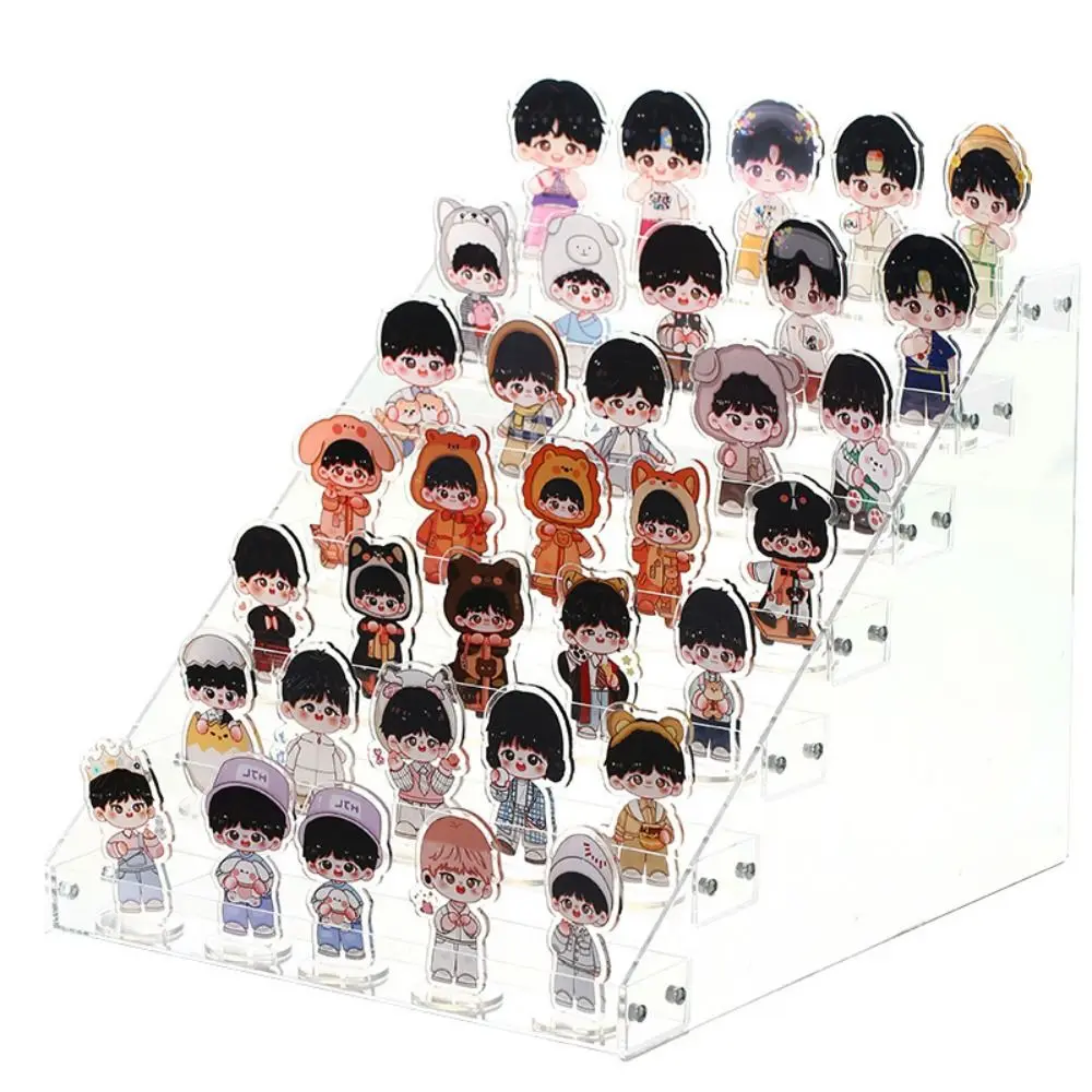 

Badge Storage Rack Ladder Display Rack Desktop Organizer Transparent Hand Made Idol Film Storage Rack Plastic