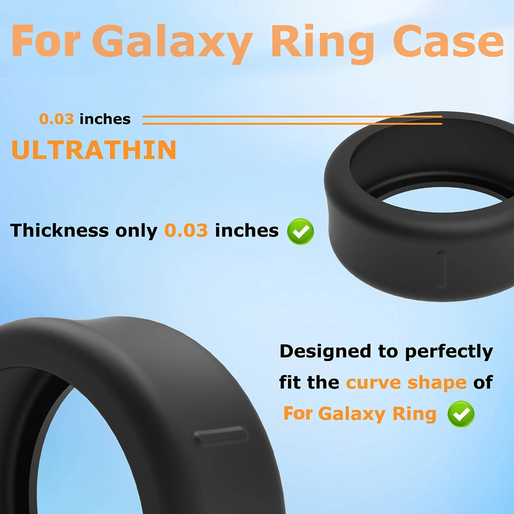 Per Samsung Galaxy Ring Custodia con anello elastico Custodia protettiva in silicone antigraffio Smart Ring Custodia protettiva per Galaxy Ring Size 5-13 - immagine 2
