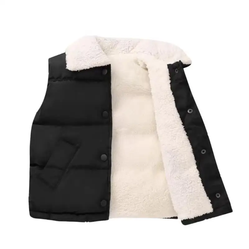 Children Vest Autumn Winter Baby Boys Girls Down Cotton Zipper Thicken Warm 1-8Y