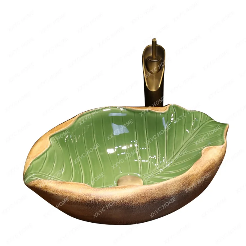 

Retro Art Table Basin Special-Shaped Ceramics Washbasin Personality Inter-Platform Basin Wash Basin Table
