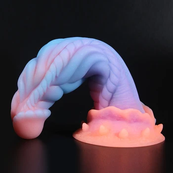 Luminous Dragon Dildo Anal Toys Butt Plug Colourful Glowing Dildo Huge Penis Glow in Dark Sex Toys for Women Sex Products 4