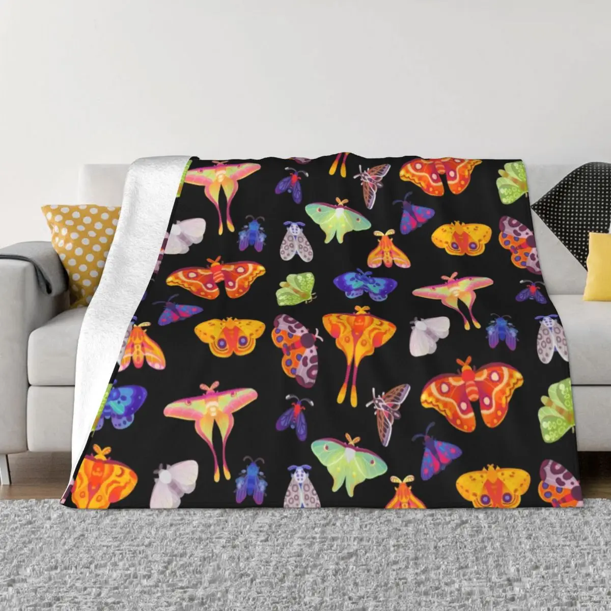 

Moth Throw Blanket Decorative Blankets Sofa Blanket