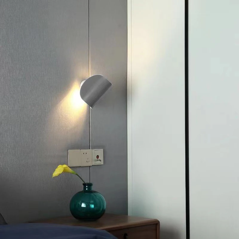 Nordic Modern Wall Lamp Living Room Bedroom Bedside Wall Lamp Aisle Study Staircase Rotatable Light Background