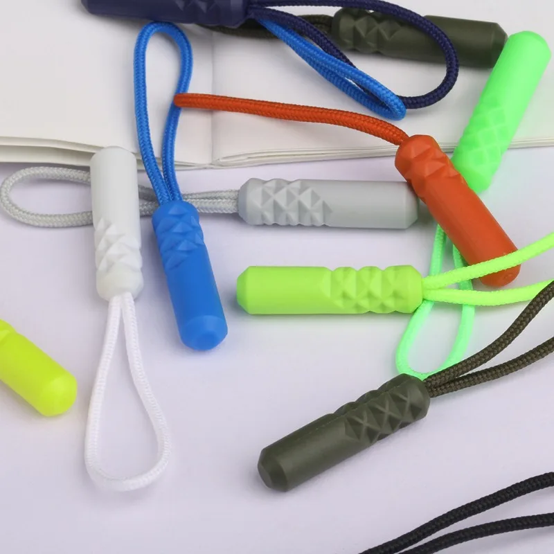10개입 PVC 지퍼 풀러 헤드 등산용 풀 테일 로프 백팩 의류 DIY 가방 지퍼 풀러