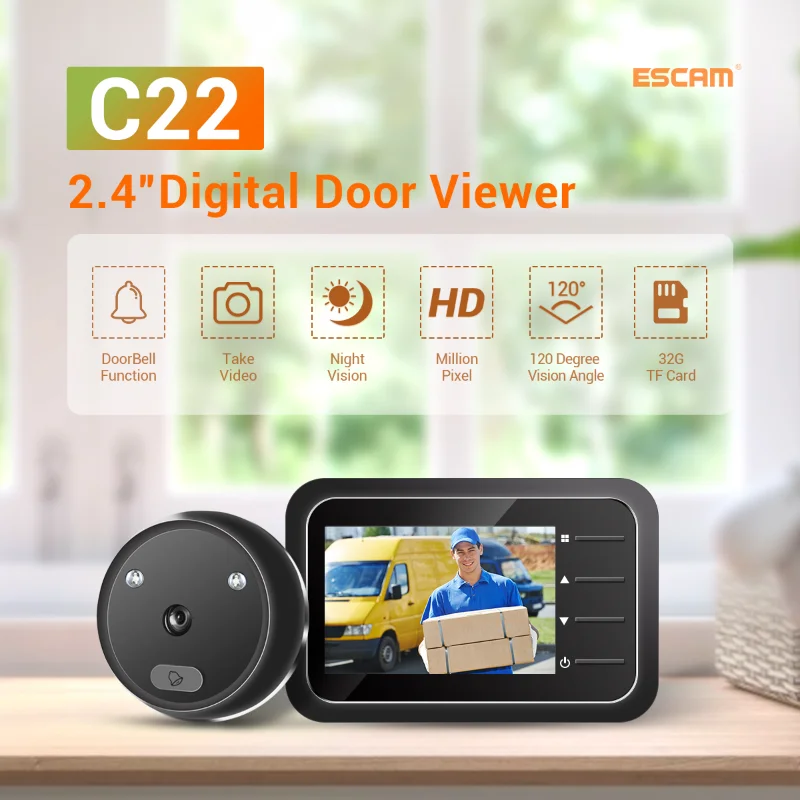 EZVIZ Mirilla Digital de Puerta con Pantalla LCD de 4.3'' Cámara Video  Timbre Inalámbrico Monitor con Batería Recargable de 4600 mAh, Detección de  Movimiento PIR, Audio Bidireccional, DP1C, Metálico : : Bricolaje