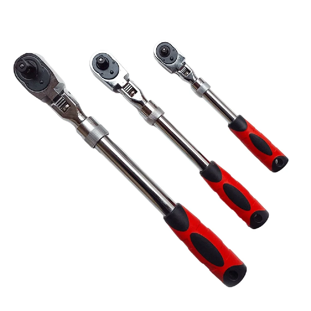 

1pc Ratchet Wrench 72 Tooth Flex Head Extendable Spanner 1/4-1/2inch Adapter Rotated 180° Workshop Repairing Manual Tools