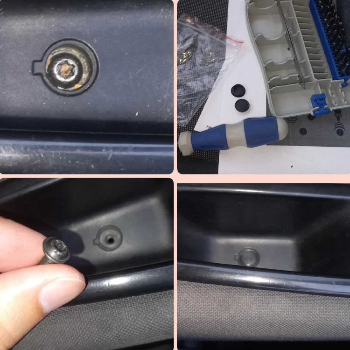 Car Interior Door Handle Storage Box Screw Nut Plug Dust Caps (2/4 Pack)