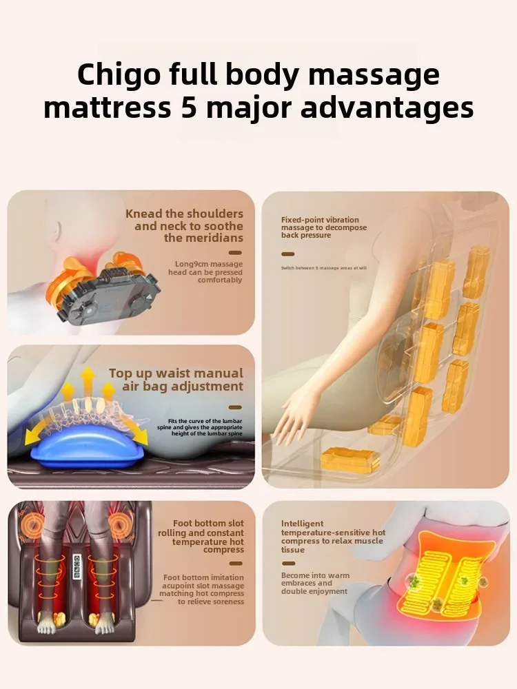 Massage Mat Household Full Body Automatic Kneading Top Waist Stretching Massage Chair Multifunctional Foldable Mattress 3