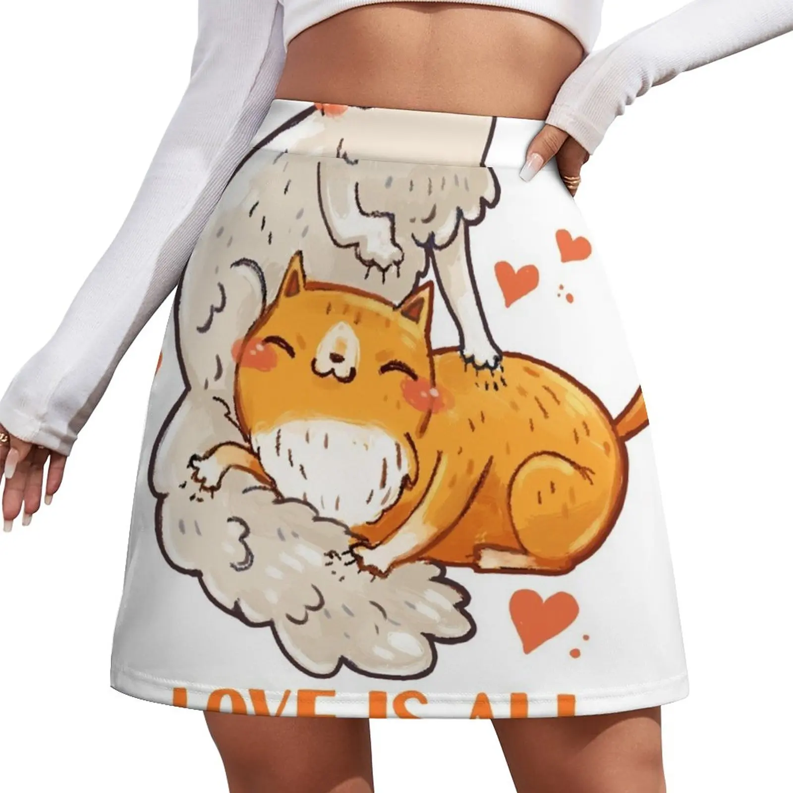 

Cute Cats - Love is all you knead Mini Skirt clothes for woman cute skirt