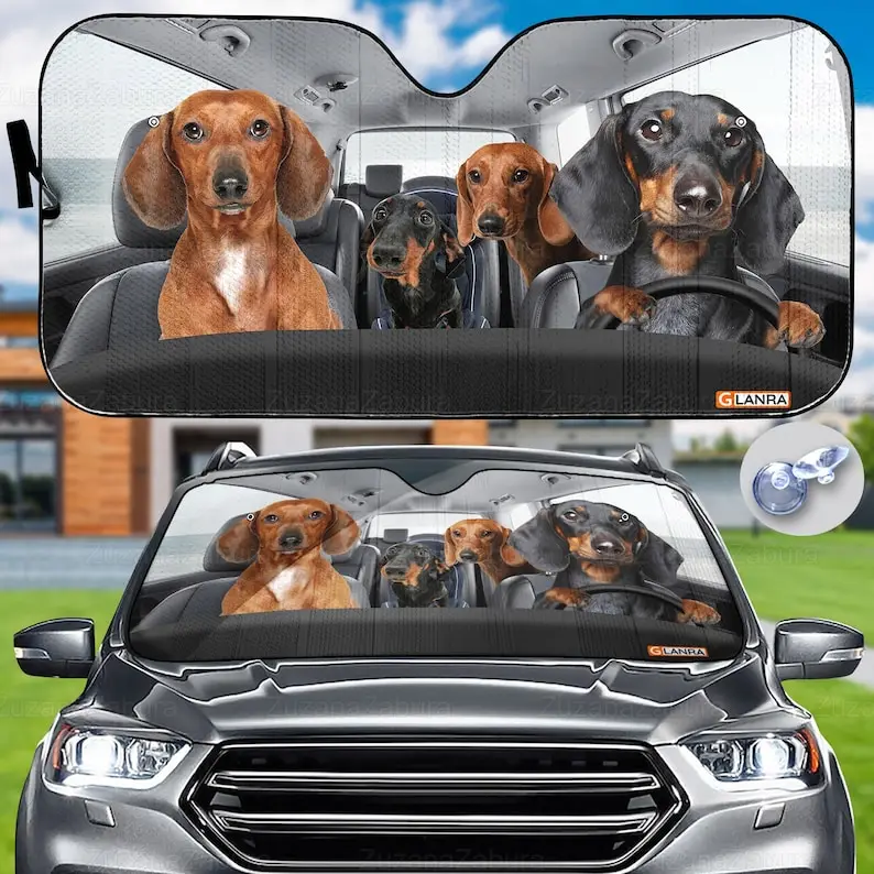 

Dachshund Car Sunshade, Dachshund Car Decor, Dachshund Auto Sunshade, Dog Car Sun Protector, Dachshund Lovers Gift