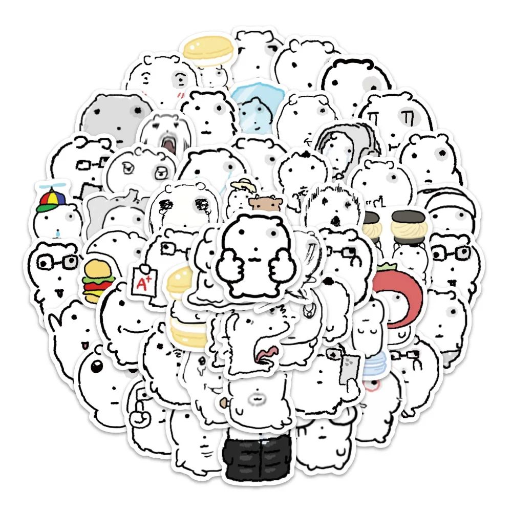 70/140PCS 푹신한 눈의 강아지 스티커 낙서 DIY 일기 전화 케이스 수제 스크랩북 미적 스티커