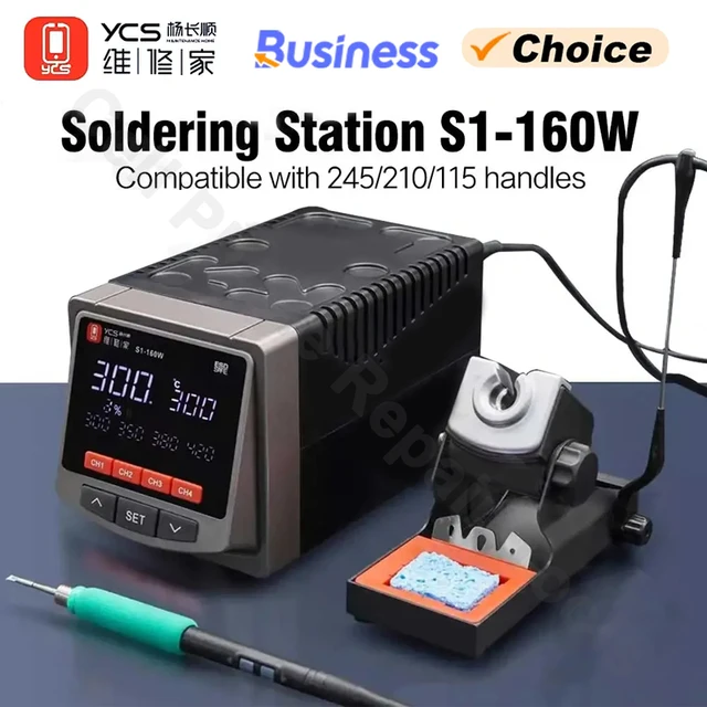 YCS S1-160W Automatic Sleep Soldering Iron Soldering Station Compatible with 245/210/115 Repair Welding Station 120W Tools Set 1