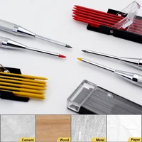 2.0mm Deep Hole Metal Woodworking Pencil Set With 2B Lead Refill,1 Random Pencil Sharpener,Carpenter Marking Pencil Supplies 2