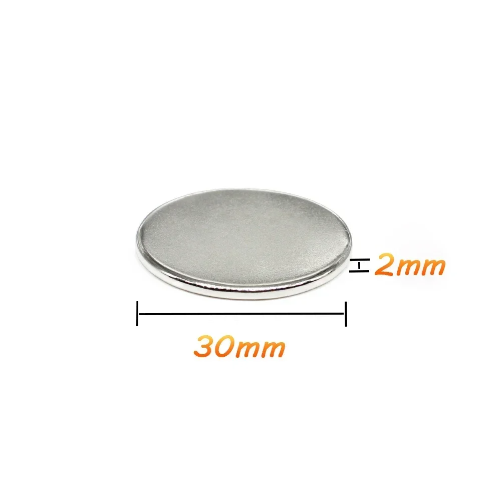 강력한 원형 자석 영구 네오디뮴 자석, N35, 30x2 디스크, 30x2mm, 50PCs