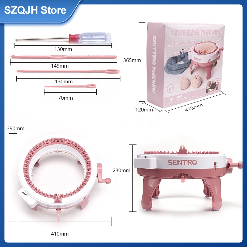 QJH 48 Needle Knitting Machine Weaving Hat Scarf Bib Sweater Girl Yarn Machine Children Adult toy