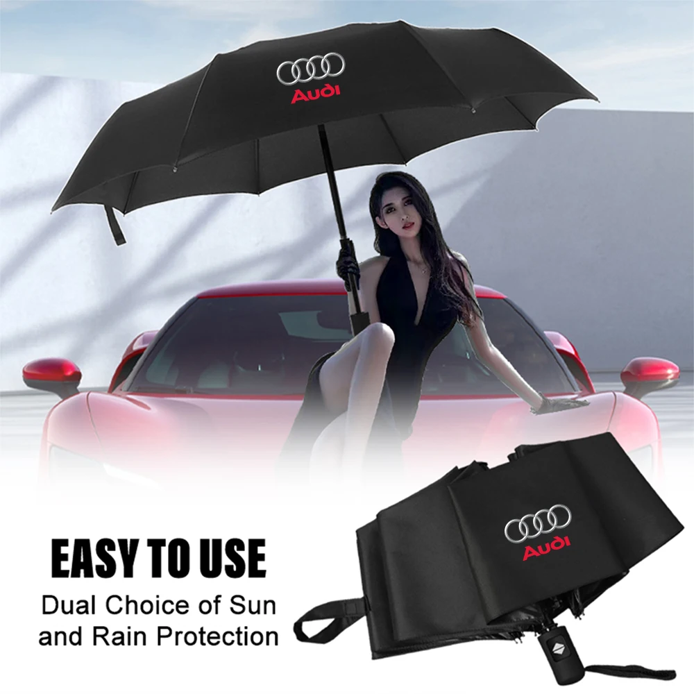 Audi Sline Logo Car Folding Umbrella - Sun Protection & Windproof Accessory