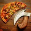 Handmade Pizza Cutting Axe Stainless Steel Viking Pizza Cutter Wooden Handle Multifunctional Pizza Axe Knife With Oblique Blade 6