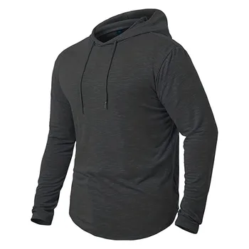 Camisetas de gimnasio para hombre Camiseta deportiva de manga larga con capucha para ciclismo Chaqueta delgada y transpirable T23002 1