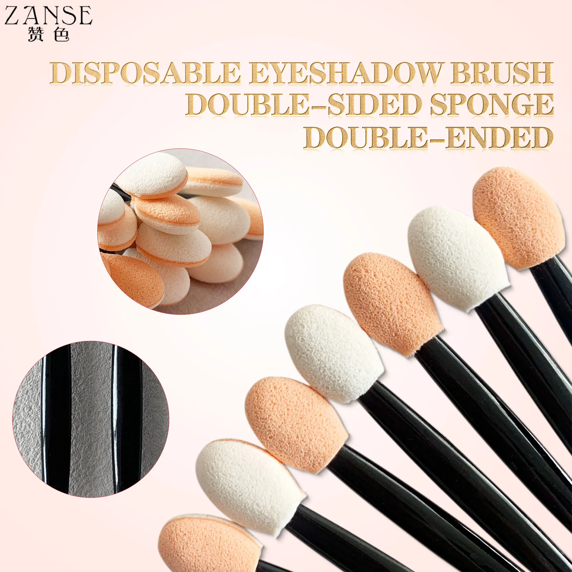 50/100PCS Disposable Eyeshadow Brush Dual Sided Sponge Nylon Sets Make up Eye Shadow Brushes For Cosmetic Applicator Makeup