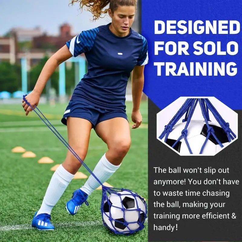 1-2PCS Football Kick Coach Football Ball Net, Ground Soccer Practice, Training Aid, Netbag football training assistance