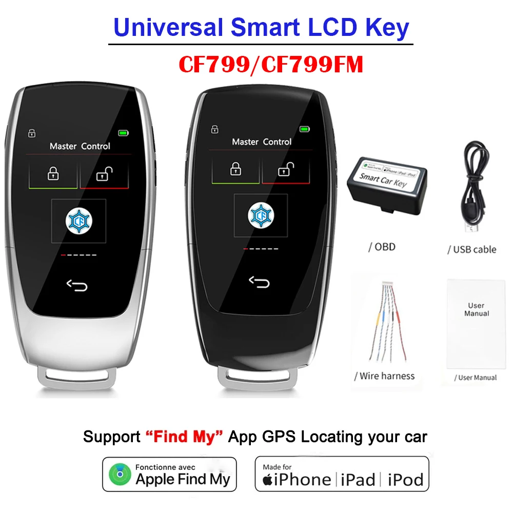 Universal CF799 Smart Remote LCD Key Screen For BMW/Benz/Audi/Kia For Toyota Comfortable Entry With OBD GPS Locator Track Car cf618 universal modified remote smart lcd key displey key keyless entry for bmw audi benz honda ford hyundai nissan opel vw