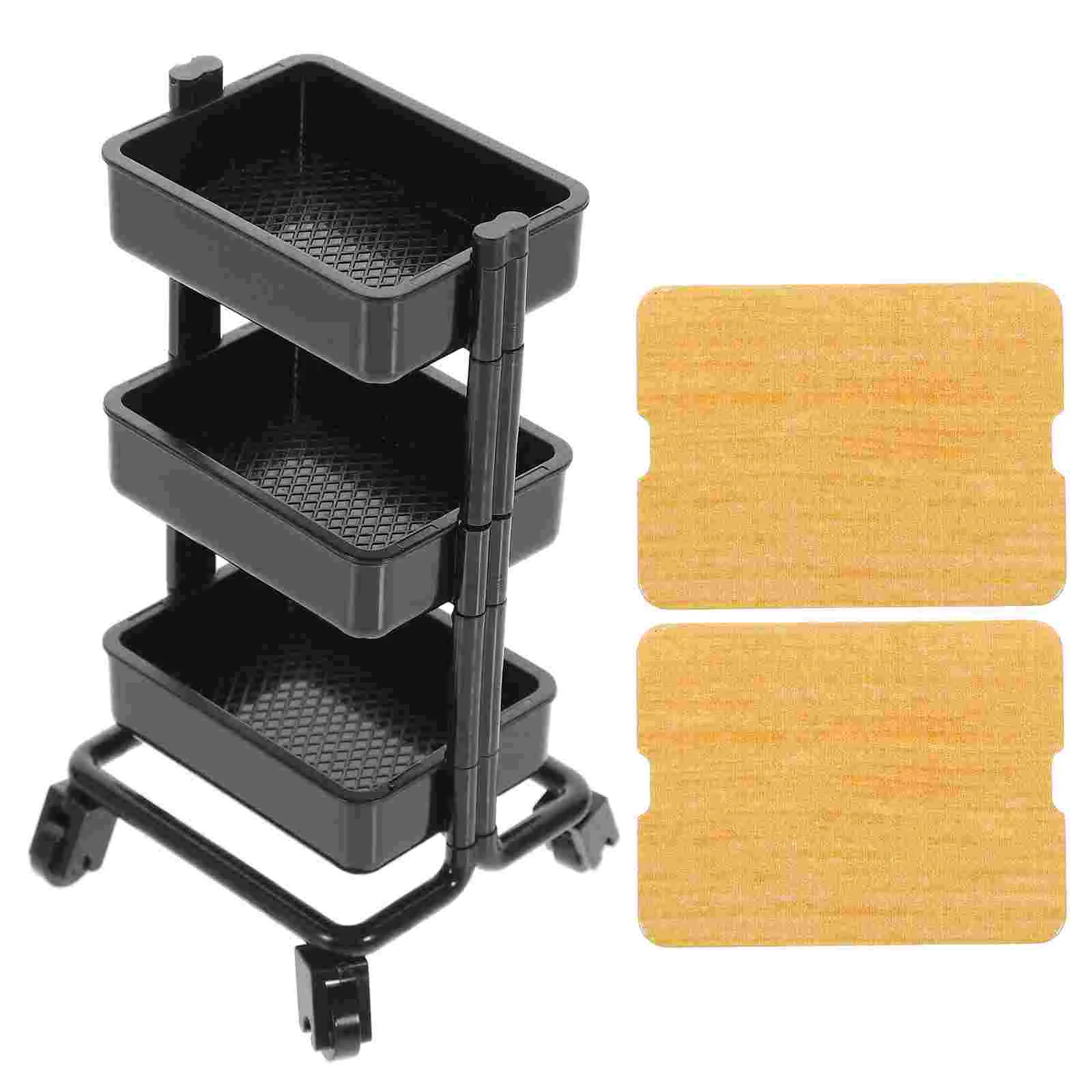 

Mini House Decoration Storage Cart Accessories Adorable Miniature Plastic Simulated Rack Scenes