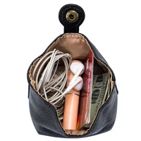 Sac à cosmétiques en cuir véritable pour femmes, pochette de maquillage mignonne, petite boîte à clés pour écouteurs, étui de rangement pour rouge à lèvres, Mini porte-monnaie à la mode 2
