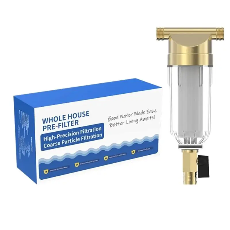 1/2inch Brass Filter with Stainless Steel Filter Mesh Tap Water Well Water Sediment Filtration Dispenser Accessories