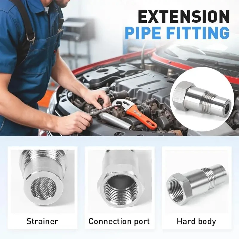 1/2PCS M18x1.5 Mini Car Oxygen Catalyst Sensor 46.5x16x16.9mm Silver Stainless Steel Durable Automotive Spare Parts