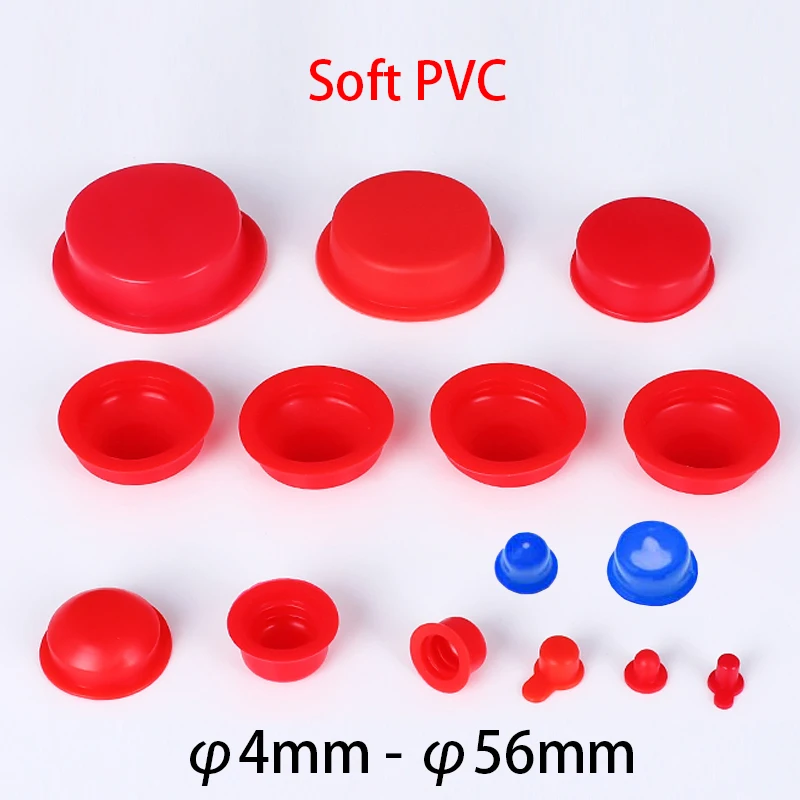Furo Vermelho Macio Pvc Borracha Isolação Dustproof Válvula Tampa do Cilindro Tampão de Extremidade 24 mm 25 mm 28 mm 30 mm 35 mm 40 mm 50 mm a 56 mm