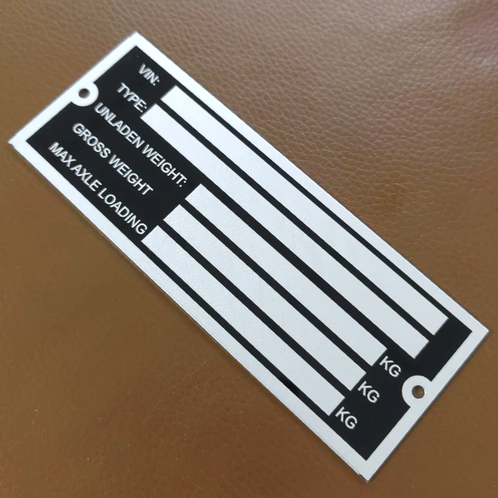 Blank or Engraved Aluminum Trailer Vehicle ID Plant VIN Chassis Plates Car Motorbike Caravan RV Parts Camper Accessories engraved aluminum frame