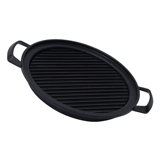 Grill Serpenyő Steak Barbecue Rack Vas Főző Öntött Sült Hús Grillezett Nonstick Tányér Bbq Koreai Mester Tartó - Image 6