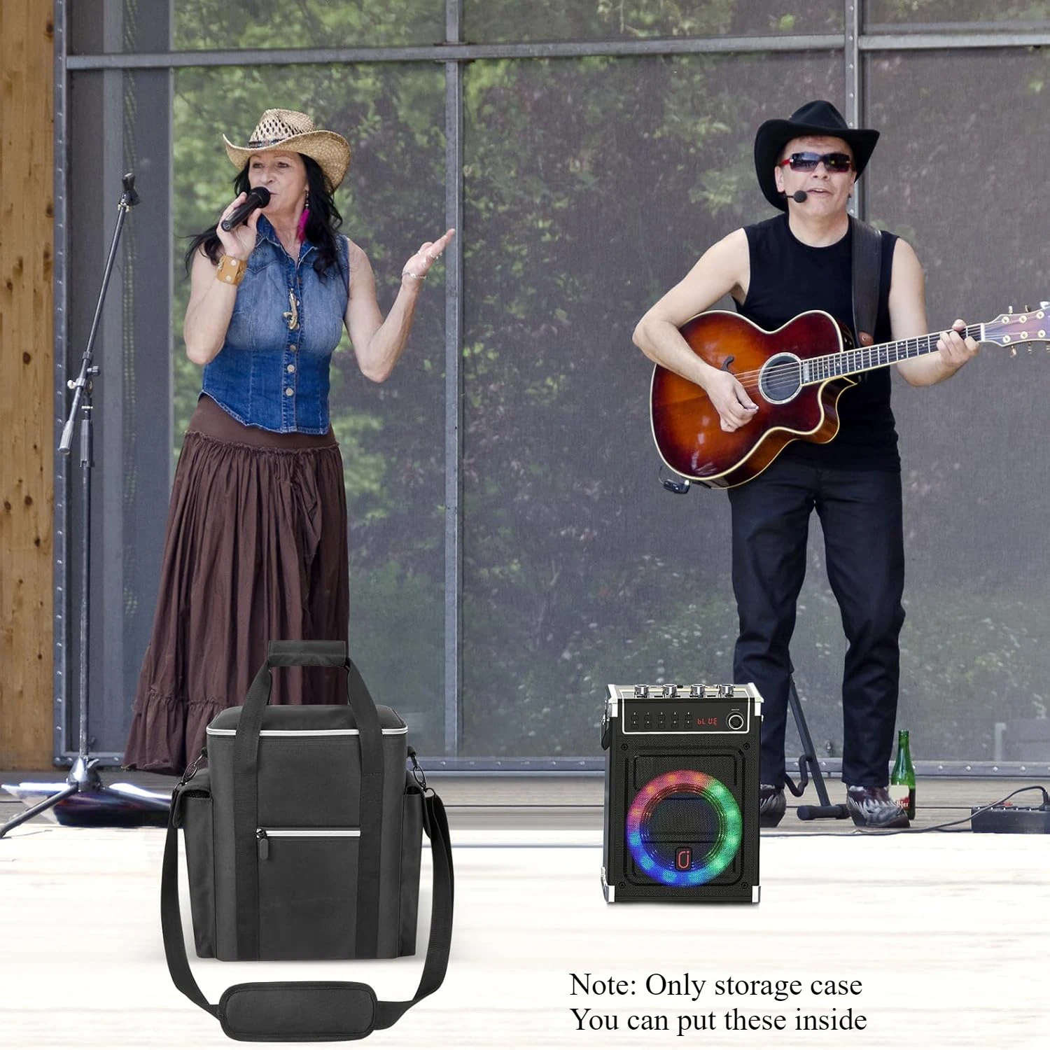 （CASE ONLY) Karaoke Bag Compatible with JYX-S55/ for JYX 69BT Karaoke Machine with Two Wireless Microphones,Holder for MS69 6