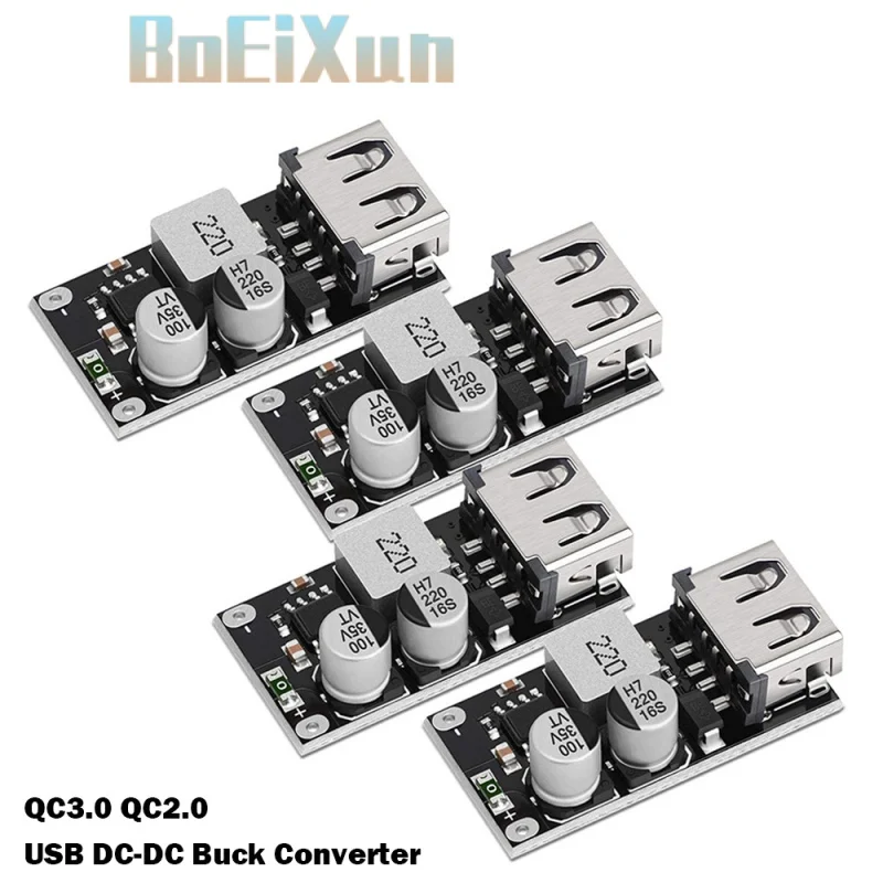 

5pcs QC3.0 QC2.0 USB DC-DC Buck Converter Charging Step Down Module 6-32V 9V 12V 24V to Fast Quick Charger Circuit Board 5V 12V