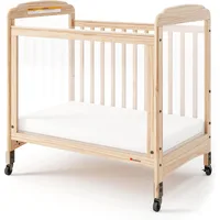 Serenity 3-Panel Clearview Compact Crib, Fixed-Side, Natural Wood 1