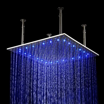 อุปกรณ์ห้องน้ํา 24 นิ้ว 600x600 มม.หัวฝักบัวสมาร์ทดิจิตอลหน้าจอ Thermostatic วาล์วผสมชุดก๊อกน้ํามือถือระบบ 2