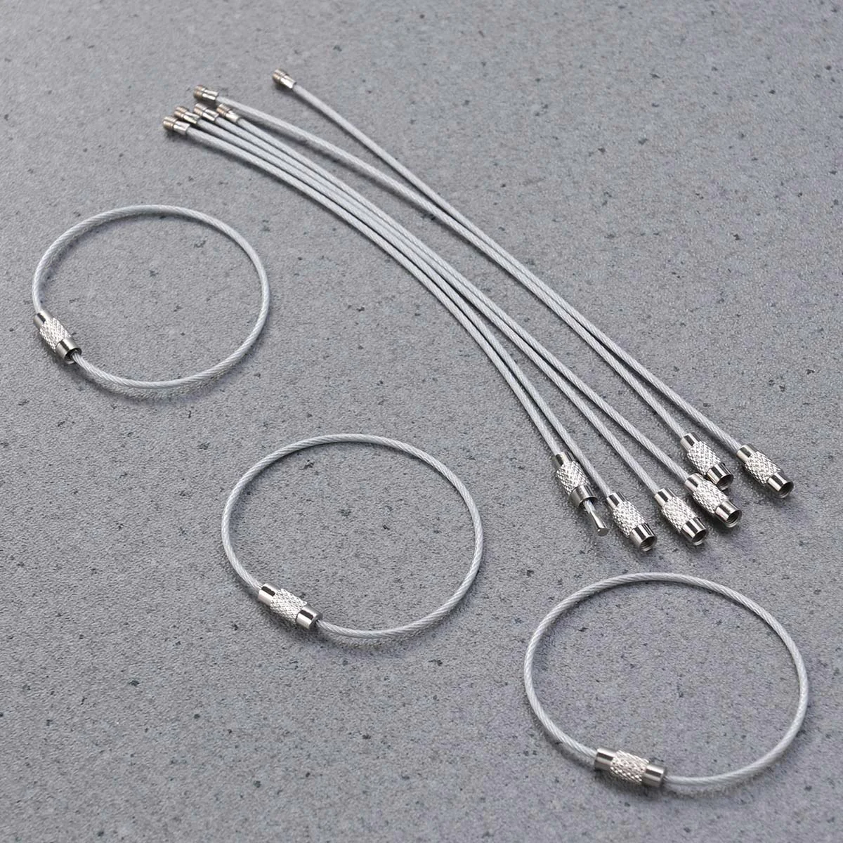 

10 Pcs Steel Wire Key Ring Labels Keychain Rings Carabiner Keychains Cable Tag Keepers