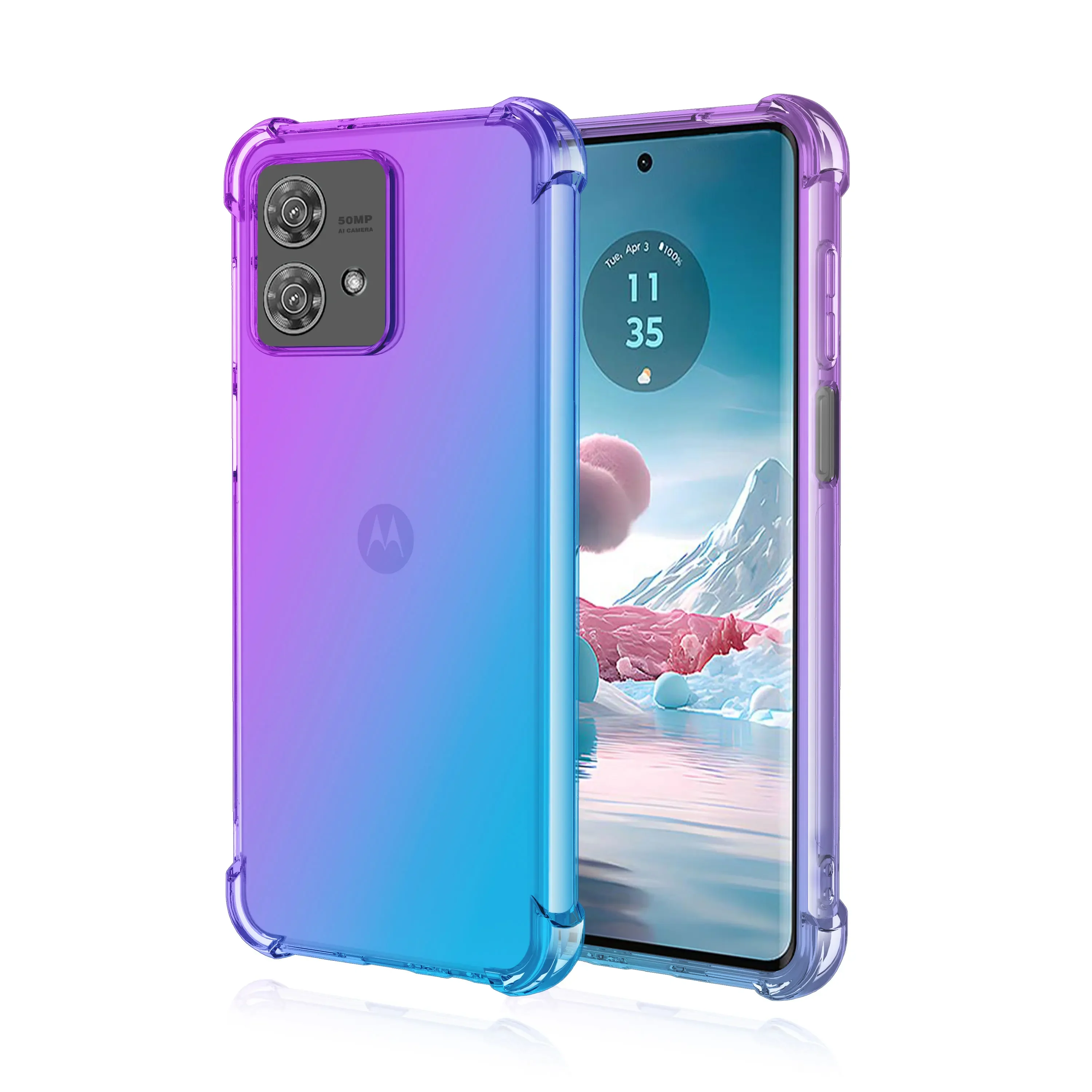 RankOne Custodia Glitter Sfumato Per Motorola Moto Edge 50 Neo / ThinkPhone 25 – Cover Sottile E Resistente, Trasparente Con Effetto Ombre - 3