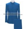Stand Collar  2 Pieces Men's Suits Slim Fit Single Breasted  Covered Button Groomsmen Wedding Suits  Customized(Blazer+Pants) 2