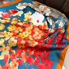 70x70cm Silk Scarf Square For Women Fashion Floral Printed Shawl Wrap Spring Summer Neckerchife Hair Band Lady Winter Scarves 4